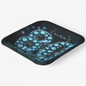 Glamorous Teal Blue Diamonds 80th Birthday Party ペーパープレート (傾斜あり)