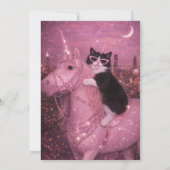Glamorous Unicorn Cat Under Sparkling City         招待状 (裏面)
