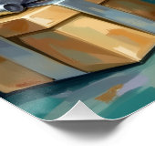 Glamorous White Poodle Princess Christmas Art ポスター (コーナー)