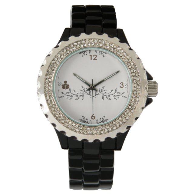 Glamour in Time – Custom Women’s Rhinestone Watch 腕時計 (正面)