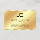 Glamour Modern Monogram QR Code Gold Template 名刺 (正面)