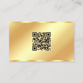 Glamour Modern Monogram QR Code Gold Template 名刺 (裏面)