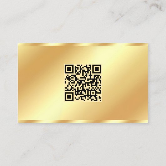 Glamour Modern Monogram QR Code Gold Template 名刺 (裏面)