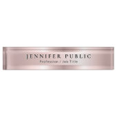 Glamour Name Surname Template Rose Gold Luxury デスクネームプレート (正面)