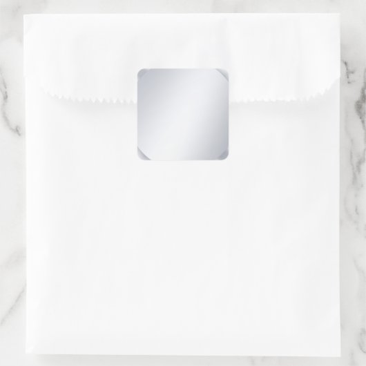 Glamour Silver Look Blank Elegant Template スクエアシール (バッグ)