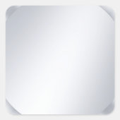 Glamour Silver Look Blank Elegant Template スクエアシール (正面)
