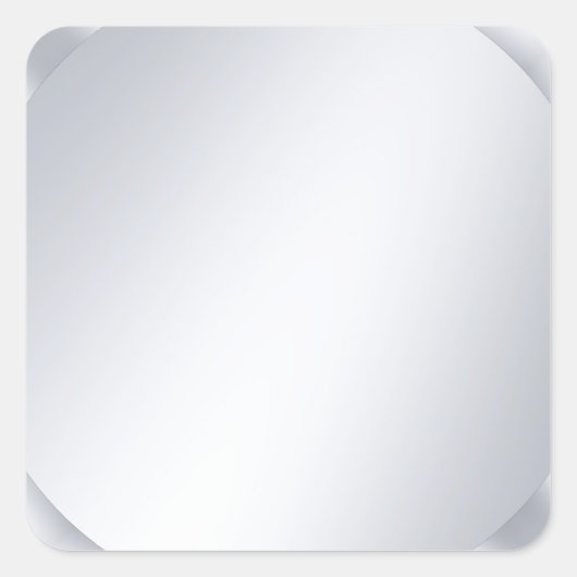 Glamour Silver Look Blank Elegant Template スクエアシール (正面)