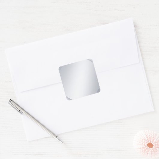 Glamour Silver Look Blank Elegant Template スクエアシール (封筒)