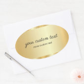 Glamour Template Gold Calligraphy Your Custom Text 楕円形シール (封筒)