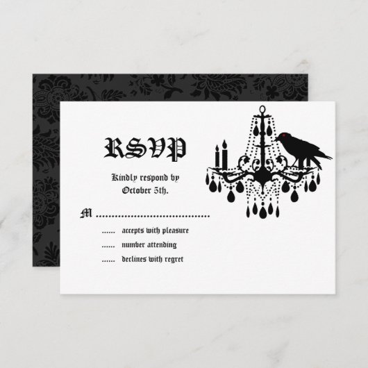 Glamouroous SkeletonsのRSVP 出欠カード (正面/裏面)