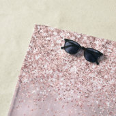 Glamouröses Rosen goldenes Glitter Monogramm Namen ビーチタオル (インサイチュ)