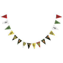 GlampingのためのMehndi手のデザインの旗布 バンティングフラッグ