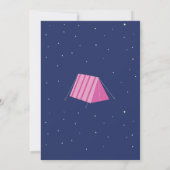 Glampingのキャンプ海軍ピンクの行こう招待状 招待状 (裏面)