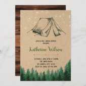 Glampingのブライダルシャワーのパーティの招待状 招待状 (正面/裏面)