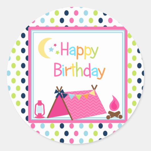 Glampingパーティーシール ラウンドシール (正面)