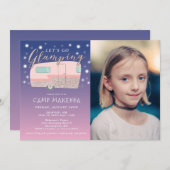 Glamping Birthday Partyの幻惑写真 招待状 (正面/裏面)