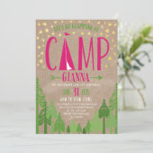 Glamping Birthday Party Invitation for Pennie 招待状 (スタンド正面)