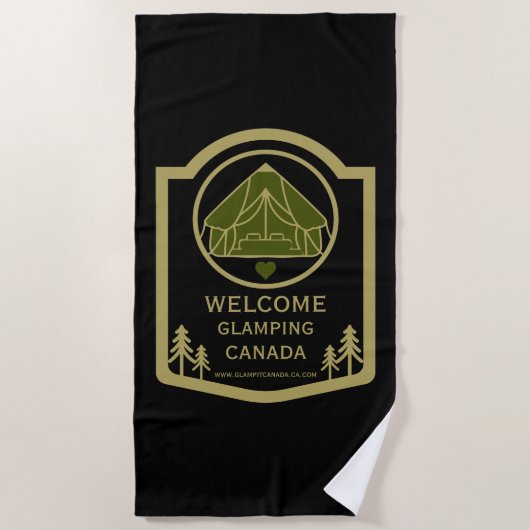 Glamping Canadaビジネス ビーチタオル (正面)