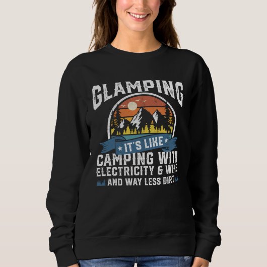 Glamping Definition Glamper Women Wine  Camping RV スウェットシャツ (正面)