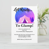 Glamping Girls Camping Birthday Party Invitation 招待状 (スタンド正面)