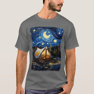 Glamping Glamper Camping Camper Starry Night Paint Tシャツ