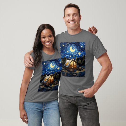 Glamping Glamper Camping Camper Starry Night Paint Tシャツ (ユニセックス)