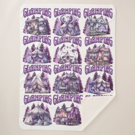Glamping inスタイル: Luxe Boho RVs & Tentes in Purple シェルパブランケット (正面)