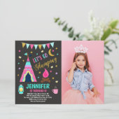 Glamping Sleepover Birthday Party  招待状 (スタンド正面)