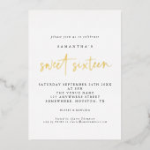 GlamSweet sixteen誕生日パーティースクリプト実在 箔招待状 (正面)