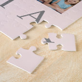 GLANMAモダン Photo Collageスクリプトメッセージピンク ジグソーパズル (側面)