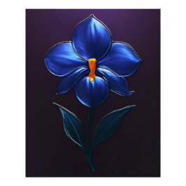 Glänzende Blaue Orchidee – Botanische Kunst フォトプリント