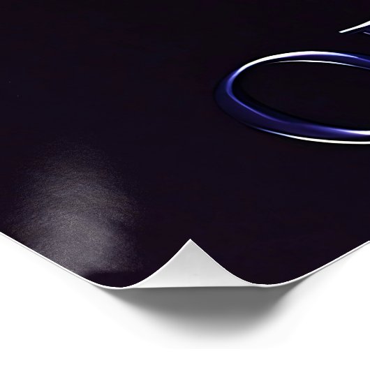 Glänzende Blaue Orchidee – Botanische Kunst ポスター (コーナー)