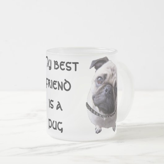 Glas "Mops" フロストグラスマグカップ (正面右)