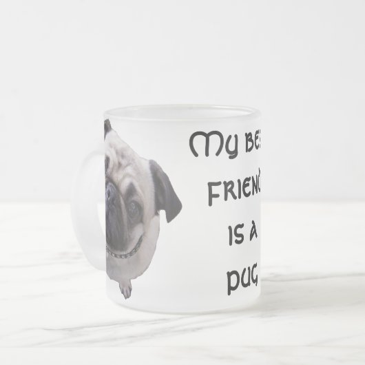 Glas "Mops" フロストグラスマグカップ (正面左)