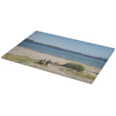 Glas Schneidebrett Strand und Meer カッティングボード (角)