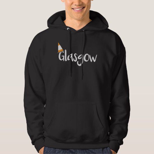 Glasgow Scotland Orange Traffic Cone Hat パーカ (正面)