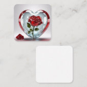 Glasherz mit Rosen-Karte / Glass heart with roses  ノートカード (正面/裏面)