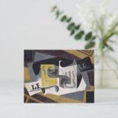 GlassおよびNewspaper 1917年(合板の油) ポストカード (スタンド正面)