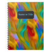 Glass カラフル Rainbow 'Flames' – 独自の名前/タイトル ノートブック (正面)