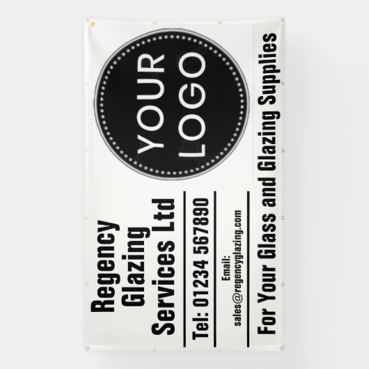 Glass and Glazing Banner with Your Logo 横断幕 (縦)