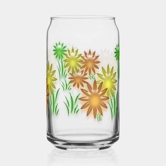 Glass Can - 3D Neon Flowers ガラス缶 (裏面)