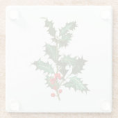 GLASS COASTER :ビンテージクリスマスホリー ガラスコースター (裏面)