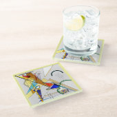 Glass COASTER - Abstract by Wassily Kandinsky ガラスコースター (アングル)
