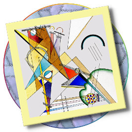 Glass COASTER - Abstract by Wassily Kandinsky ガラスコースター