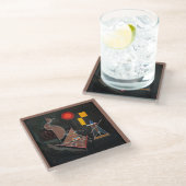 Glass COASTER - Abstract - Wassily Kandinsky ガラスコースター (アングル)