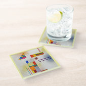 Glass COASTER - An Abstract by Wassily Kandinsky ガラスコースター (アングル)