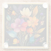Glass COASTER - Beautiful & Colorful Flowers ガラスコースター (裏面)