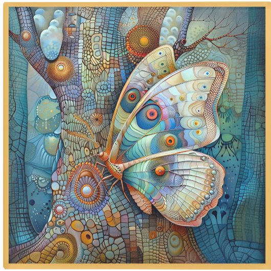 GLASS COASTER - Blue Butterfly in a Blue World ガラスコースター