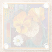 Glass COASTER - Colorful Floral Arrangement ガラスコースター (裏面)