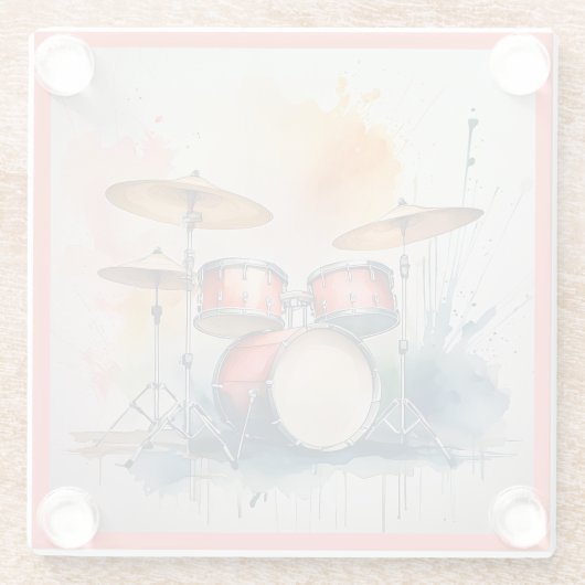 Glass COASTER - Drums on a Coaster ガラスコースター (裏面)
